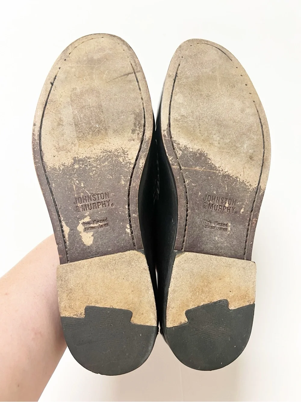 Johnston & Murphy Mens Polished Black Leather Tassel Hayes Loafers Size 10M